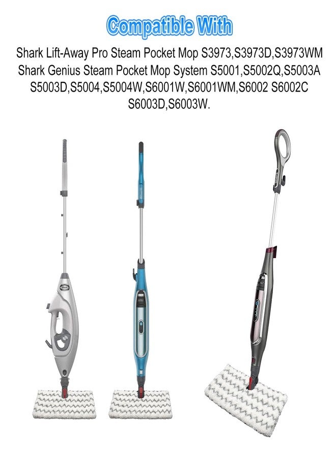 GFRED 3 Pack Steam Mop Pads Replacement Compatible with Shark Genius Steam Mop S5003D S5002Q S5004 S6001W S6001WM S6002 & Lift-Away Pro Steam Mop S3973 S3973D S3973WM, Reusable Washable Microfiber Mop Pads - Image 2