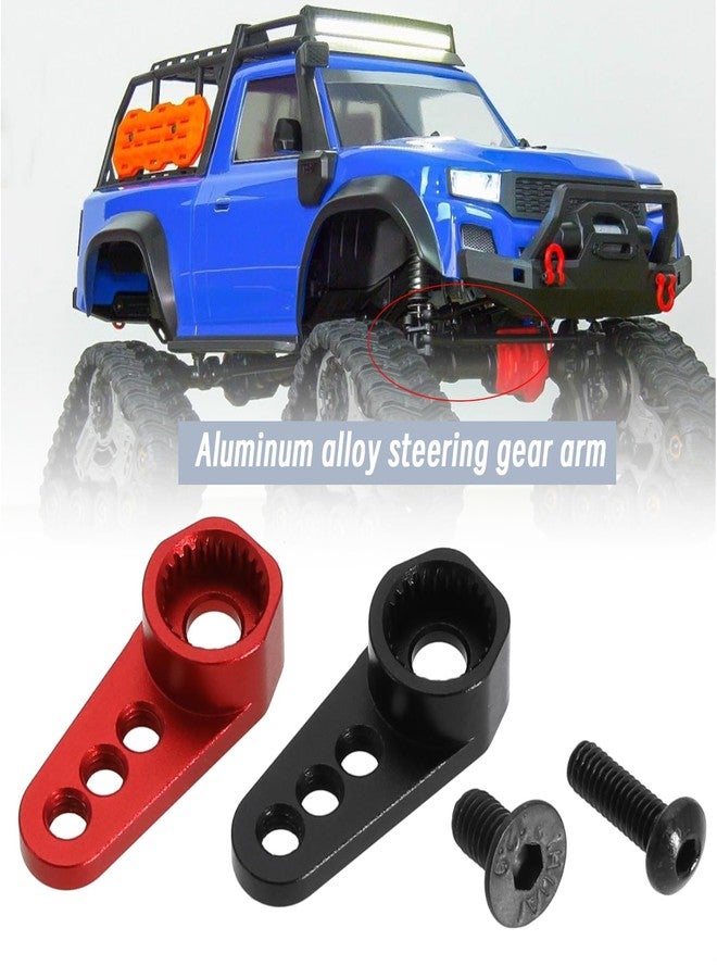 SING F LTD 2pcs 25T Servo Arm Horn Aluminum Alloy Material Compatible with TRX4M 1/18 RC Crawler Car, Red and Black - Image 2