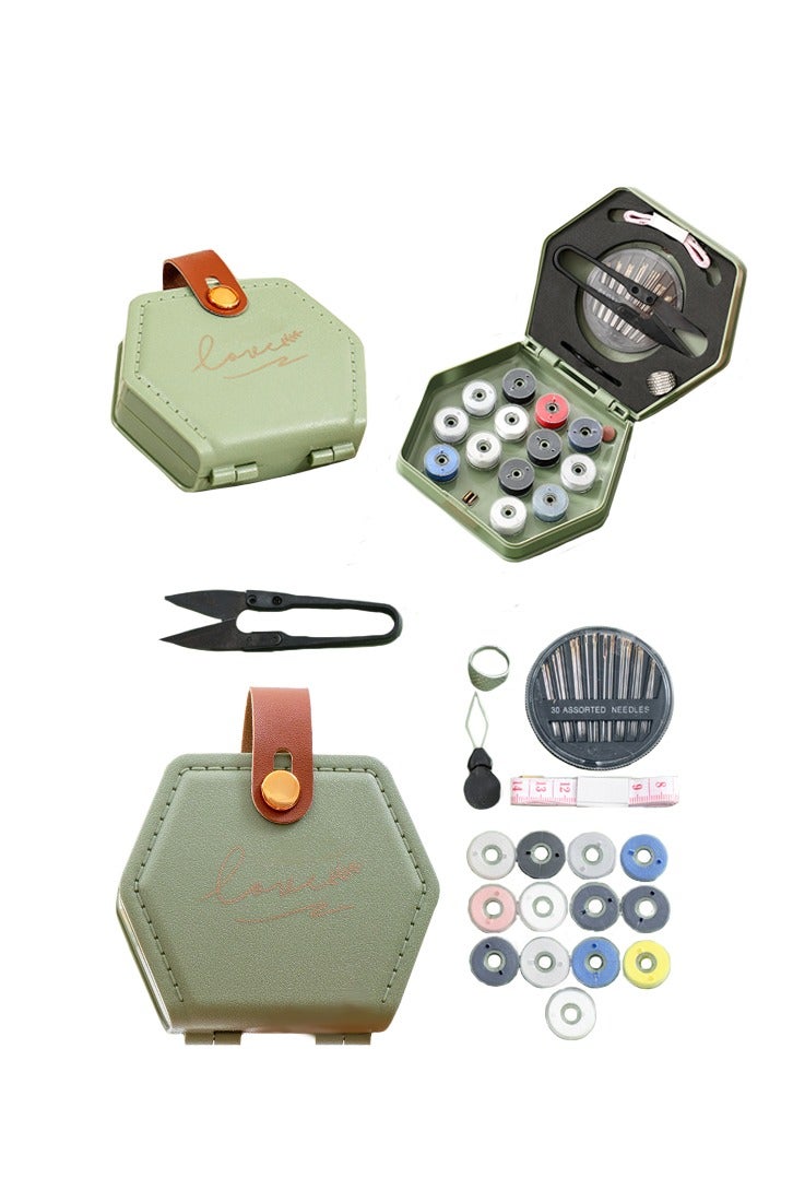 22 Pieces Sewing Kit, Portable Needle and Thread Case, Easy to Carry and Store, Home Sewing Supplies, Suitable for Students, Travelling, Home Use, Green - Image 1