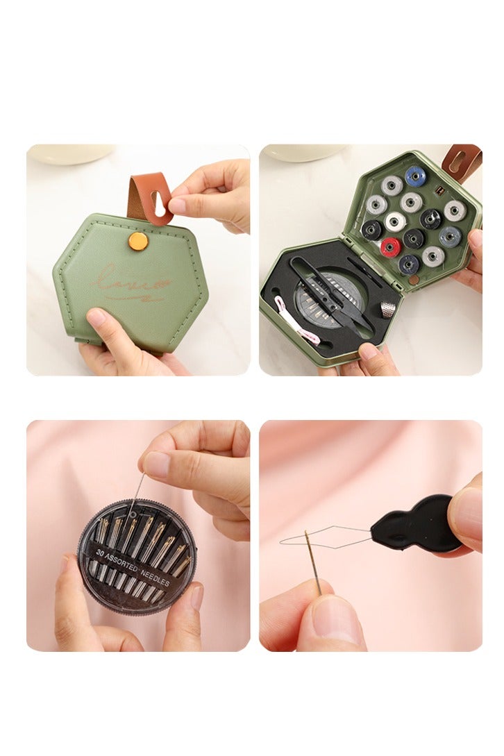 22 Pieces Sewing Kit, Portable Needle and Thread Case, Easy to Carry and Store, Home Sewing Supplies, Suitable for Students, Travelling, Home Use, Green - Image 2