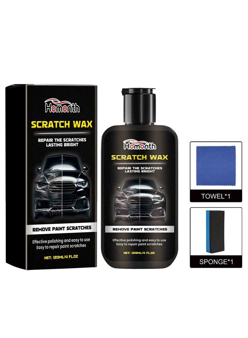 Homonth Car Scratch Repair, Car Scratch Remover Car Maintenance Refurbishment Paint Scraping Polishing Repainting Brightening Car Paint Scratch Wax 100ml  - Image 1