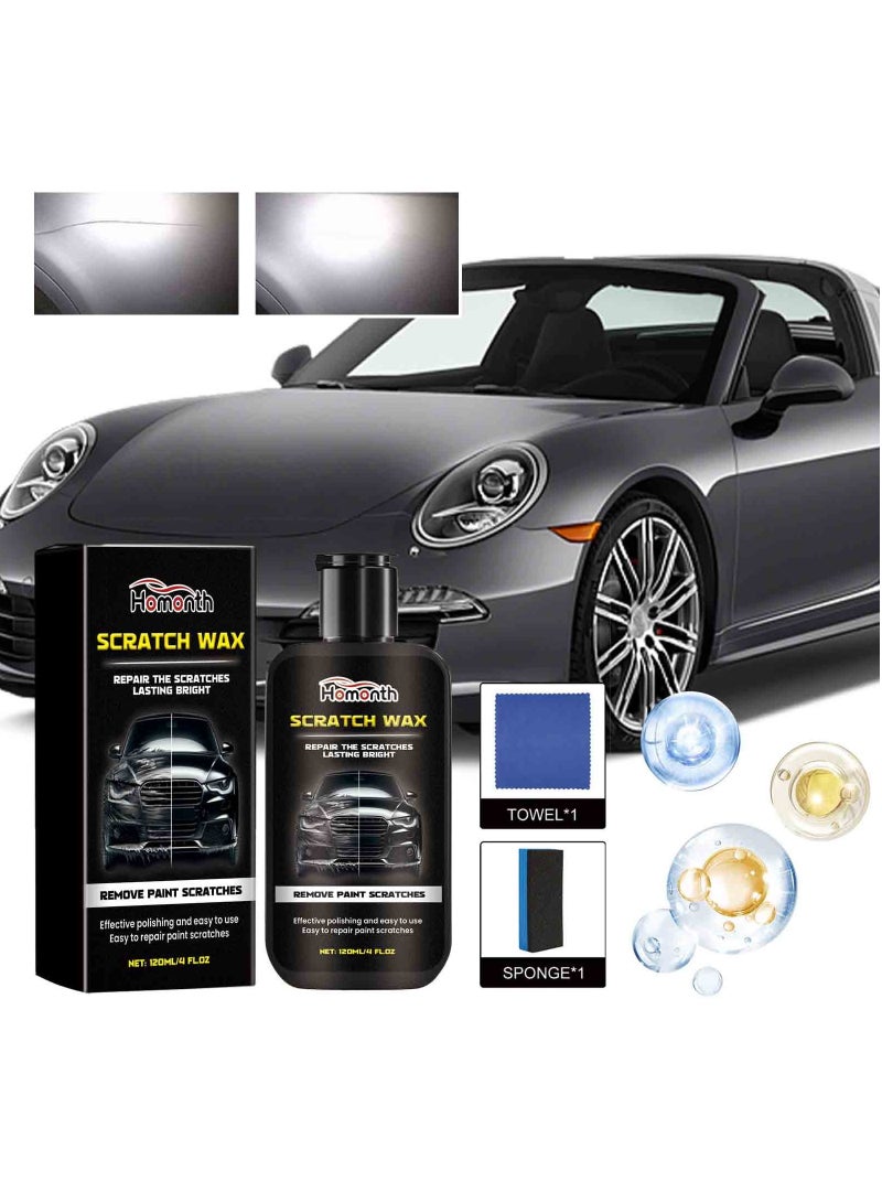 Homonth Car Scratch Repair, Car Scratch Remover Car Maintenance Refurbishment Paint Scraping Polishing Repainting Brightening Car Paint Scratch Wax 100ml  - Image 3