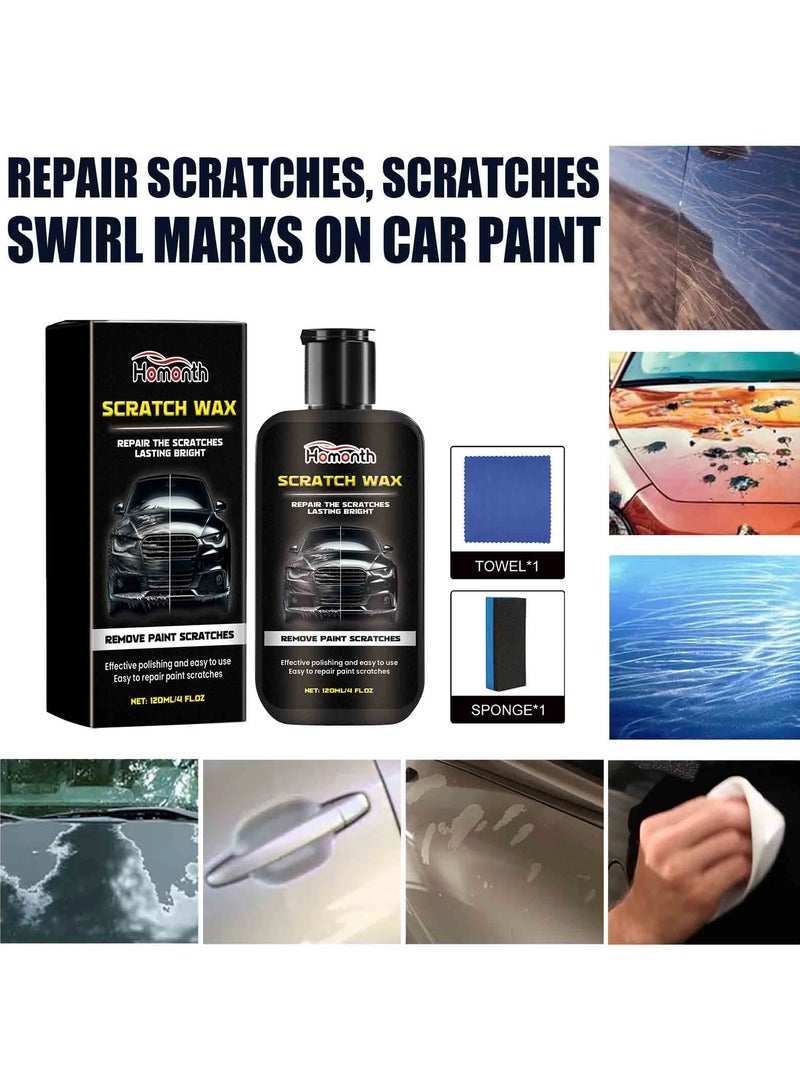 Homonth Car Scratch Repair, Car Scratch Remover Car Maintenance Refurbishment Paint Scraping Polishing Repainting Brightening Car Paint Scratch Wax 100ml  - Image 4