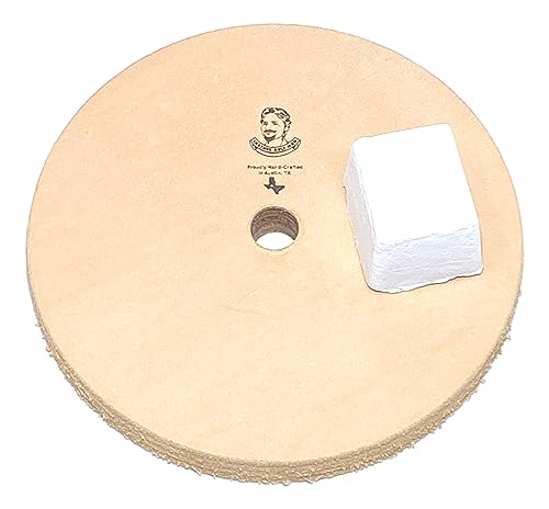 TAMROD HOLDINGS LLC 5" (1/2" Width) Leather Honing Wheel - Fits 1/2" Arbor - Buffing Compound Included - Image 1