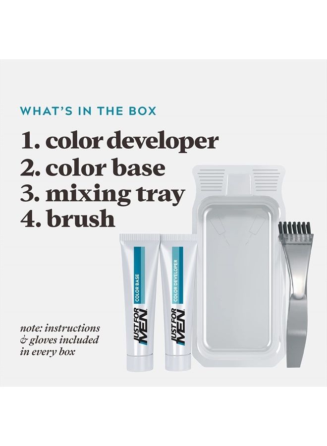 Just For Men Just For Men Mustache & Beard, Beard Dye for Men with Brush Included for Easy Application, With Biotin Aloe and Coconut Oil for Healthy Facial Hair - Light Brown, M-25, Pack of 1  - Image 3
