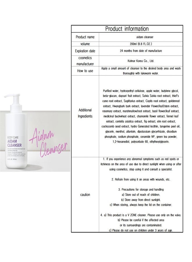 GIANANO Sensitive body area Cleanser(Unisex, Mild & Soft Gel Type For V-Zone Body Wash, 6.8fl.oz. - Image 3