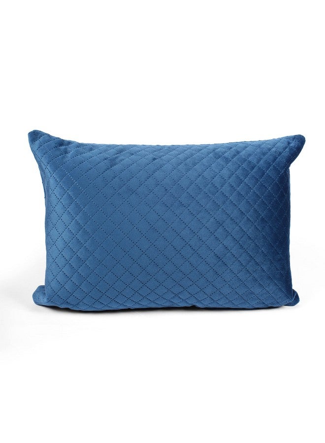STITCHNEST مجموعة 2 غطاء وسادة | مخمل مبطن | أزرق | مظهر ناعم وعالي الجودة | 12x18 بوصة | مناسب للكنبة وديكور غرفة المعيشة - Image 4