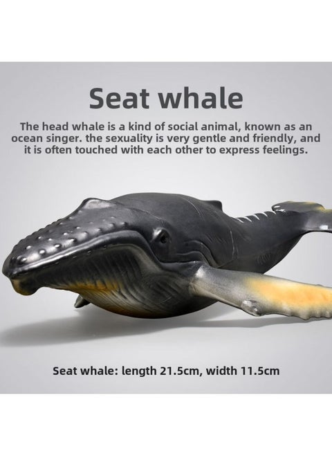 Simulation Marine Animal Biological Model Octopus Penguin Dolphin Diver Turtle Shark Scene Full Series-Color:S259 Large Humpback Whale
