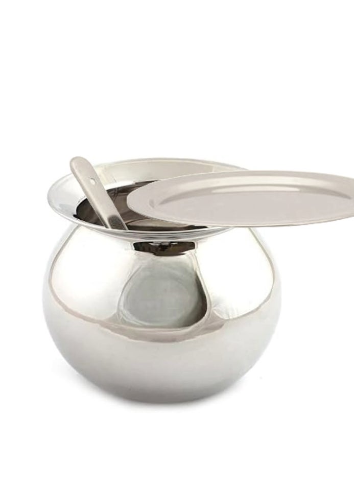 Ayda Gundy Pot Stainless Steel Rice pot Pongal Kalam with Lid 2 Liter  - Image 1