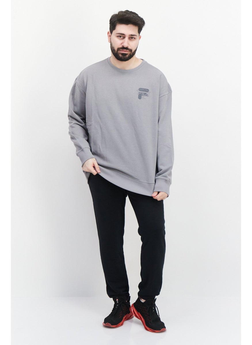 FILA Men Sportswear Fit Training Sweatshirt, Grey  - Image 3