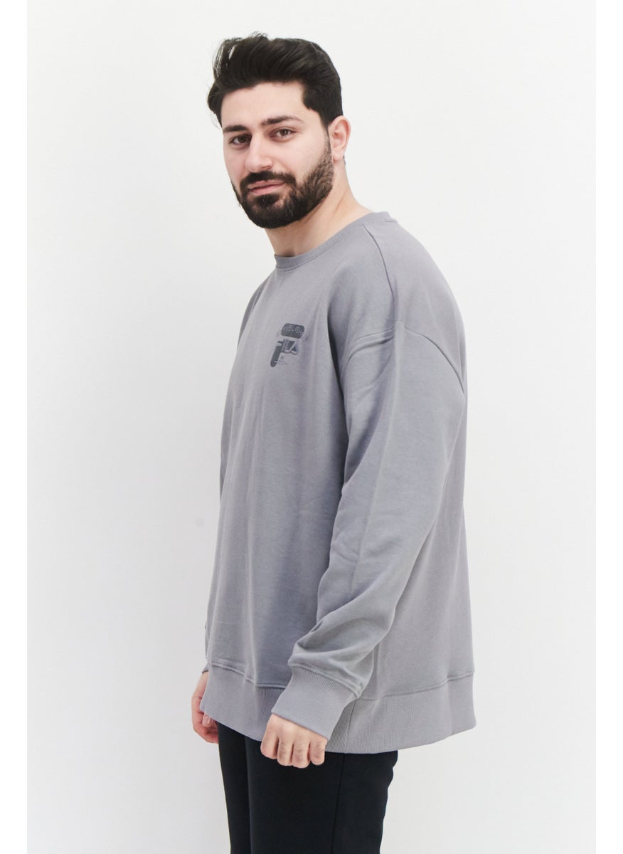 FILA Men Sportswear Fit Training Sweatshirt, Grey  - Image 2