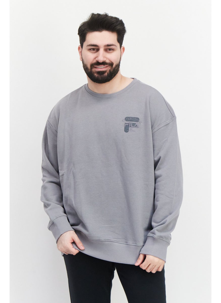 FILA Men Sportswear Fit Training Sweatshirt, Grey  - Image 1