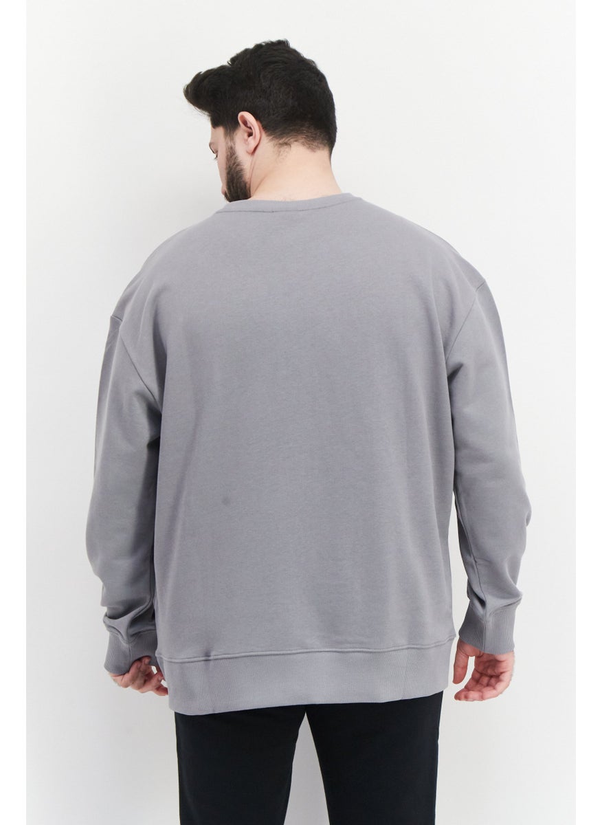 FILA Men Sportswear Fit Training Sweatshirt, Grey  - Image 4
