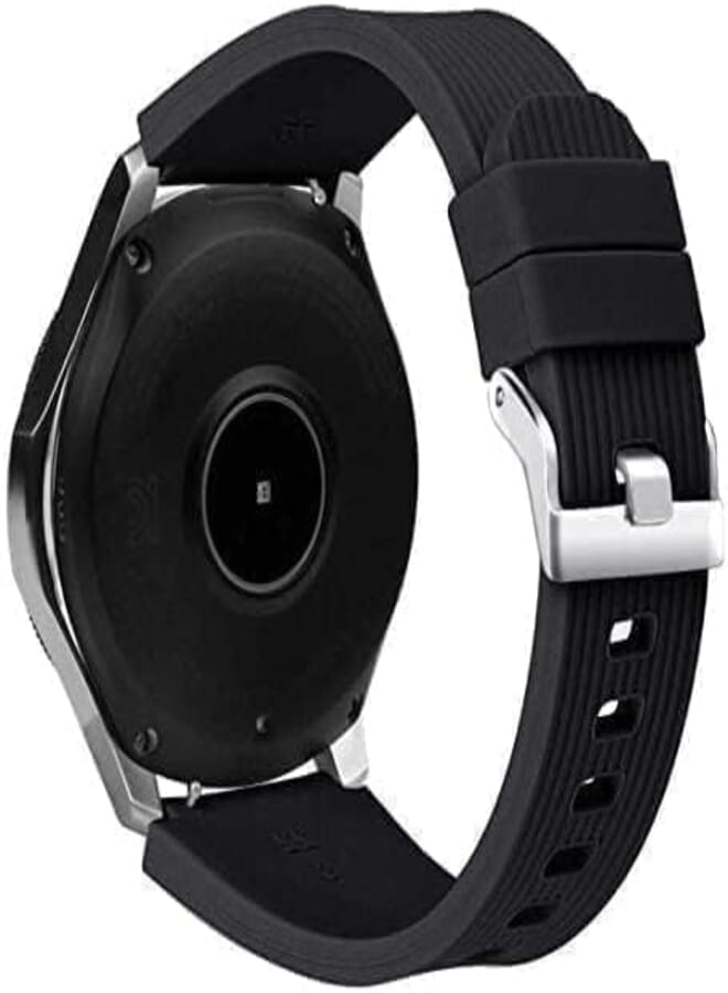 Next Next Store 22mm Silicone Wristband Compatible with Samsung Galaxy Watch 46mm Smartwatch Replacement Strap SM-R800 Black Adult Men Women