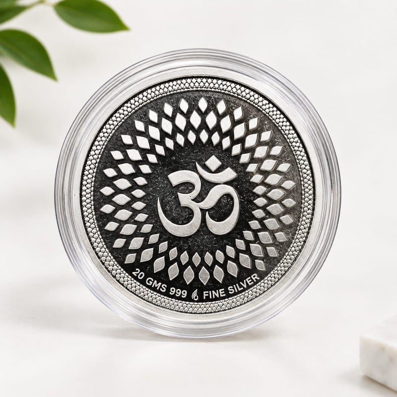 KHUSHBOO JEWELS 20G 999 FINE PURE SILVER GANESHA COLOURED COIN - Image 2
