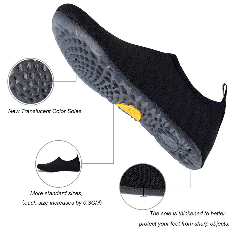 WateLves Water Shoes for Womens Mens Barefoot Quick-Dry Aqua Socks for Beach Swim Surf Yoga Exercise Camping Must Haves (LXY.Black, 38/39) - Image 5