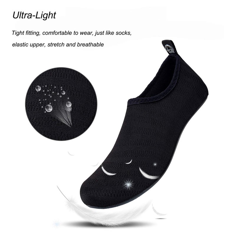 WateLves Water Shoes for Womens Mens Barefoot Quick-Dry Aqua Socks for Beach Swim Surf Yoga Exercise Camping Must Haves (LXY.Black, 38/39) - Image 3