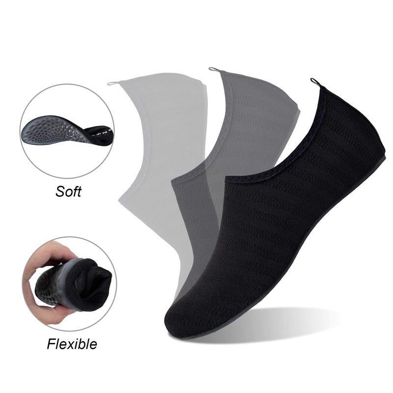 WateLves Water Shoes for Womens Mens Barefoot Quick-Dry Aqua Socks for Beach Swim Surf Yoga Exercise Camping Must Haves (LXY.Black, 38/39) - Image 4