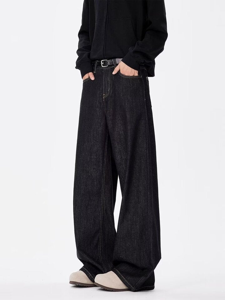 Unisex Classic Denim Jeans Loose Fit Daily Outdoor Wear - Image 1
