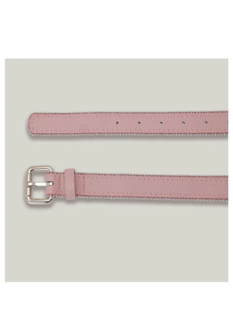 AMICA Solid Studded Pink Belt