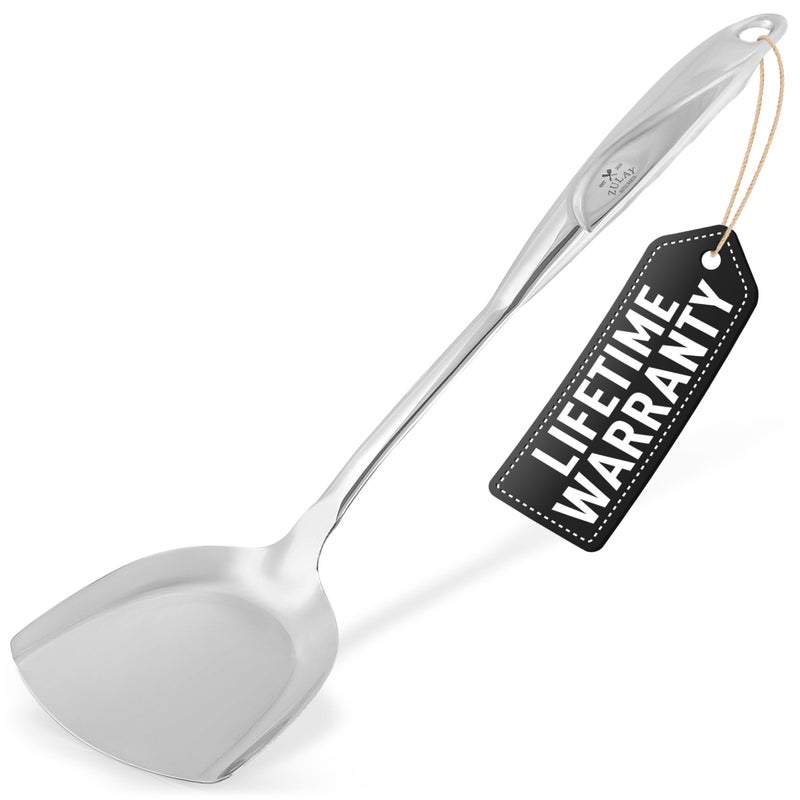 Zulay Kitchen Stainless Steel Wok Spatula - 14.8â€ Heat-Resistant Metal Turner for Stir-Fry, SautÃ© & Grilling - Durable, Rust-Proof & Dishwasher Safe Kitchen Utensil for Everyday Use - Image 1