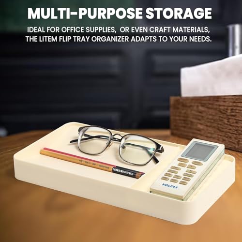 GadgetBite Desk Organiser Office Table Tray for Home Office Organizer Polyvinyl Chloride Desktop Tray for Office Home Stationery Pen Pencil Coins Notes Specs Earphone Cable Cord Gadget Accessories - Image 3