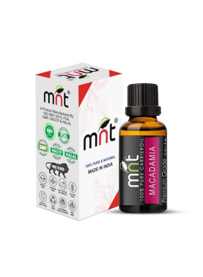 MNT Macadamia Cold Pressed Carrier Oil 100% Pure Natural & Undiluted Therapeutic Grade For Skin Care (15Ml) - Image 3