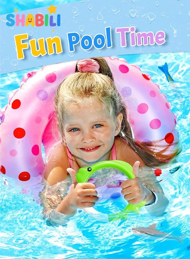 شبيلي مجموعة ألعاب الغوص للأطفال 20 قطعة – طوربيدات سمك القرش وحلقات غوص ومخلوقات بحرية غارقة مع حقيبة شبكية، ألعاب سباحة وماء ممتعة للأطفال من سن 4 إلى 12 عامًا، مثالية لحفلات المسبح الصيفية والشاطئ - Image 3