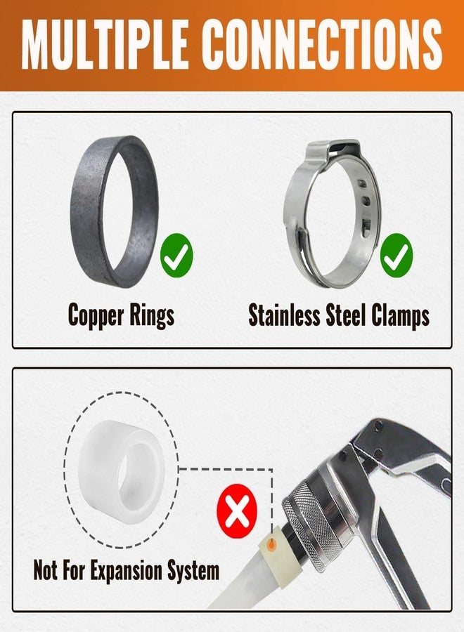 SUNGATOR صمامات إيقاف مستقيمة من SUNGATOR، عبوة من 10 قطع، مقاس 1/2 بوصة من مادة PEX × 3/8 بوصة من القطر الخارجي، مطلية بالكروم بربع دورة، صمامات إغلاق PEX مقاس 1/2 بوصة للصنبور والمرحاض، معتمدة من UPC - Image 5