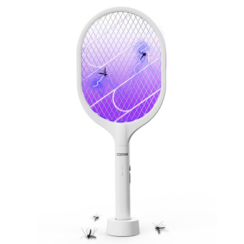 COSTAR Mosquito Bat with UV Light Lamp, 2 Modes Mosquito Racket USB Rechargeable - Bug Zapper Electric Fly Swatter - Mosquito Swatter Racket with 1200mAh Long Lasting Lithium-ion Battery - Image 1