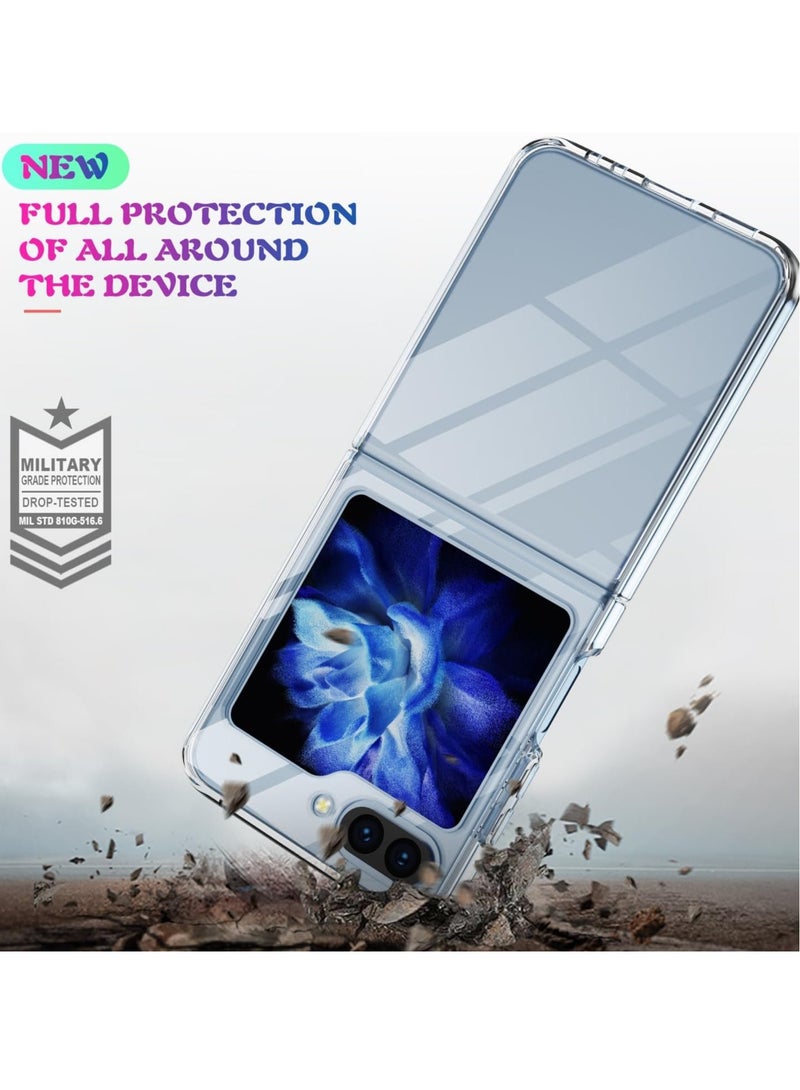 Clear Transparent Case for Samsung Galaxy Z Flip 5 – Slim, Thin, Premium Hard Crystal Shockproof Protective Cover  - Image 2