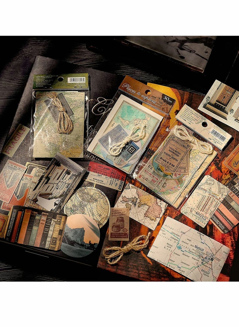 Excefore Journal Stickers Vintage Scrapbook Stickers 120 Piece Antique Stickers Parchment Old Retro Scrapbooking Paper for Art Journaling DIY Crafts Bullet Journals Planners Scrapbooking Supplies  - Image 3