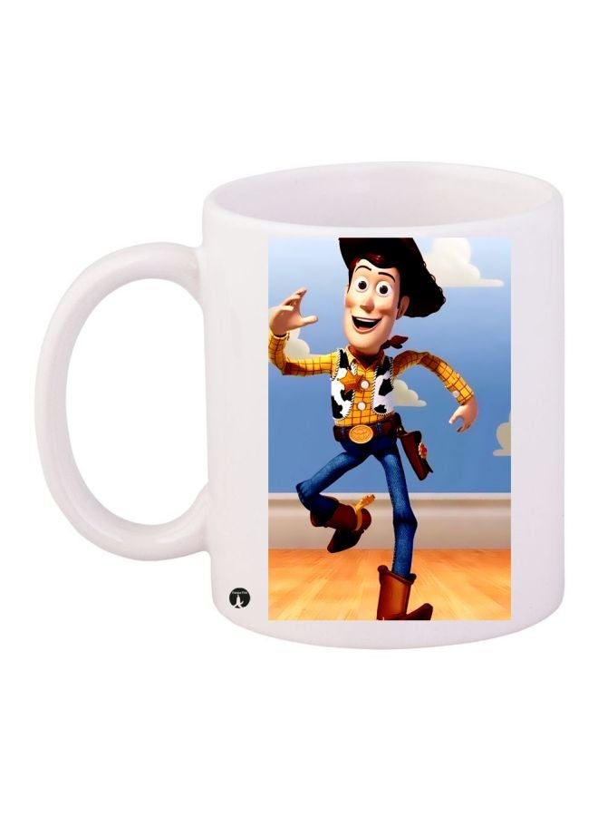 RYN Toy Story Cartoon Printed Coffee Mug White/Blue/Beige 11ounce