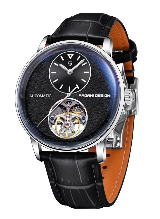 PAGANI DESIGN Automatic Mens Watches with Balance Wheel Mechanical Wrist Watch for Men Waterproof PU Leather Watchband Luxury Self-Winding Stainless Steel Watch  - Image 1