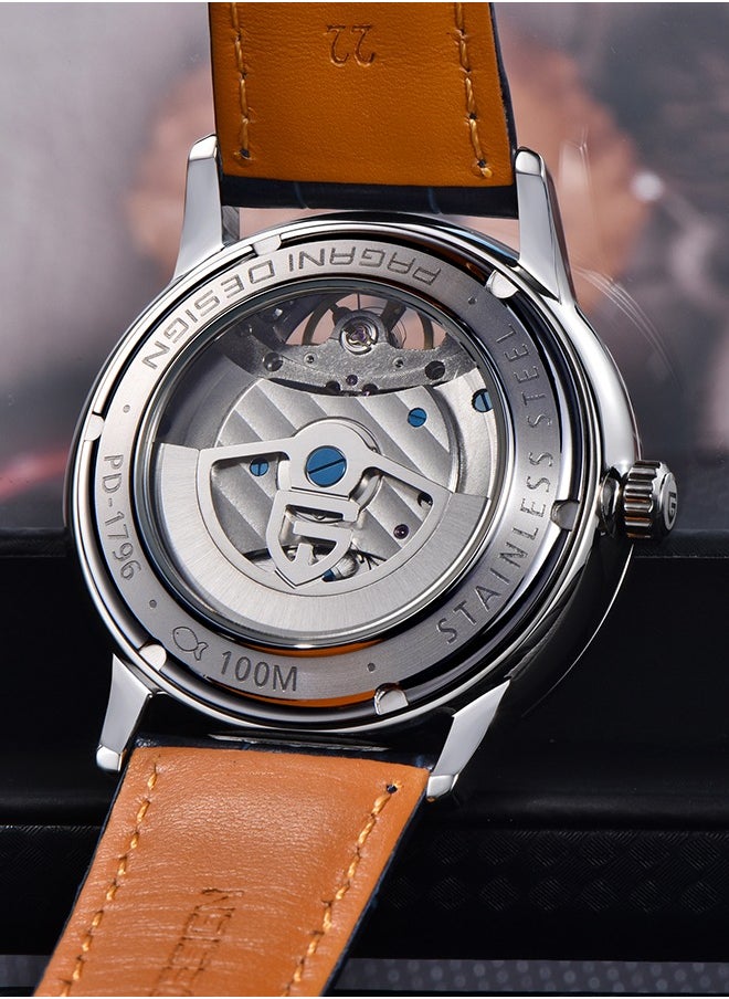PAGANI DESIGN Automatic Mens Watches with Balance Wheel Mechanical Wrist Watch for Men Waterproof PU Leather Watchband Luxury Self-Winding Stainless Steel Watch  - Image 5