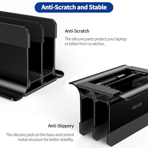 BESIGN LS13 Vertical Laptop Stand Holder for Desk, 4 in 1 Desktop Stand Holder for Laptops, Tablets, Smart Phones - Image 5