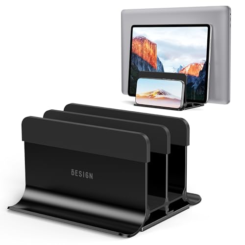 BESIGN LS13 Vertical Laptop Stand Holder for Desk, 4 in 1 Desktop Stand Holder for Laptops, Tablets, Smart Phones - Image 1