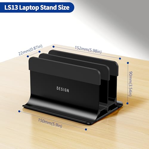 BESIGN LS13 Vertical Laptop Stand Holder for Desk, 4 in 1 Desktop Stand Holder for Laptops, Tablets, Smart Phones - Image 4