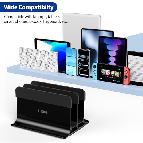 BESIGN LS13 Vertical Laptop Stand Holder for Desk, 4 in 1 Desktop Stand Holder for Laptops, Tablets, Smart Phones - Image 3