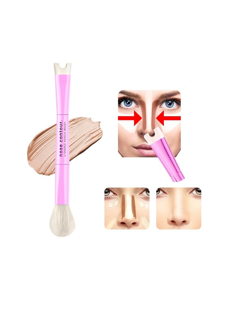 Katelia Beauty Nose Contour Makeup Brush for Sculpting and Defining Nose Contour, Precision Duo Contour Brush, Innovative and Unique Dual-Ended Brush U-Shaped Nose Contour Brush for Easy Nose Contour  - Image 1