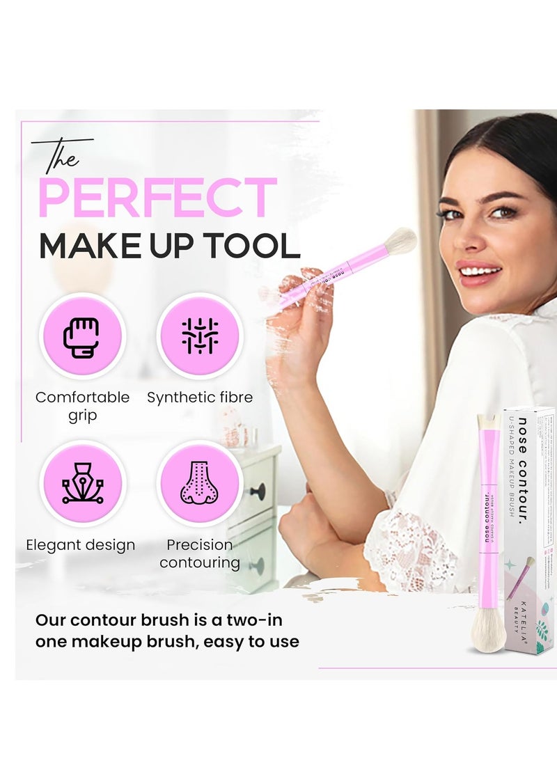 Katelia Beauty Nose Contour Makeup Brush for Sculpting and Defining Nose Contour, Precision Duo Contour Brush, Innovative and Unique Dual-Ended Brush U-Shaped Nose Contour Brush for Easy Nose Contour  - Image 4