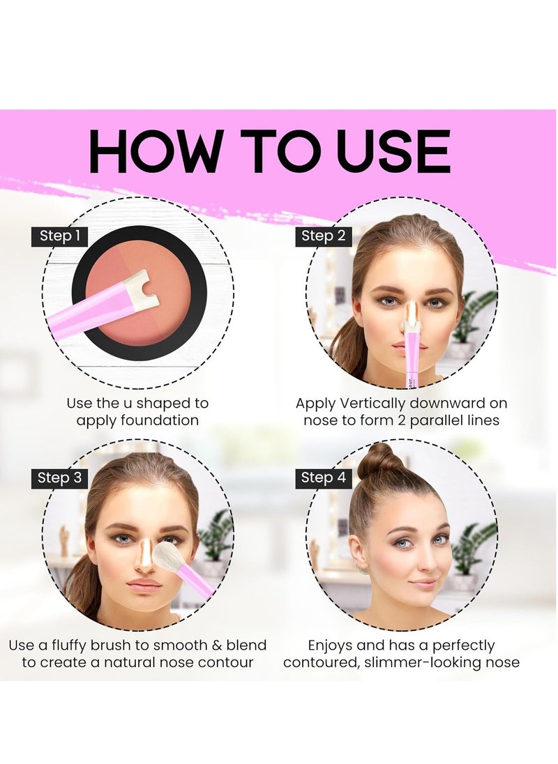 Katelia Beauty Nose Contour Makeup Brush for Sculpting and Defining Nose Contour, Precision Duo Contour Brush, Innovative and Unique Dual-Ended Brush U-Shaped Nose Contour Brush for Easy Nose Contour  - Image 5