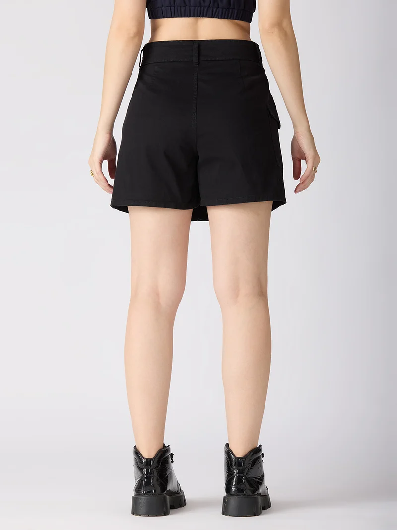 globus Women Stretchable Mid-Rise Regular Fit Above Knee Cargo Style Skorts