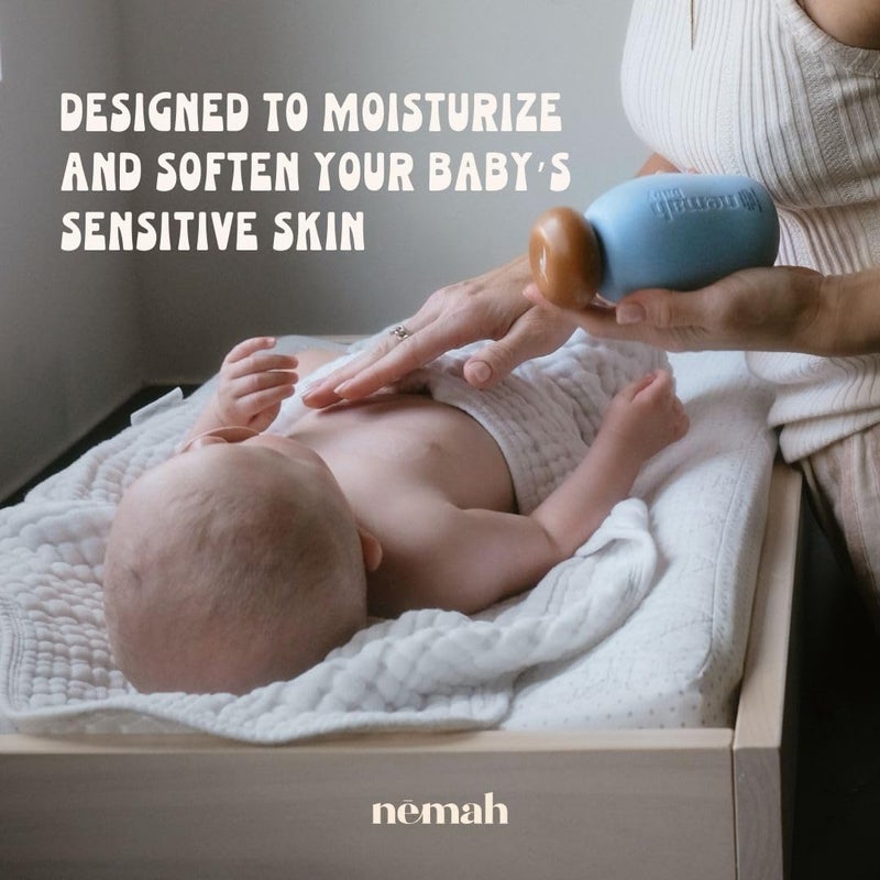 Nemah Baby Lotion, Baby Moisturizer For Sensitive Skin, Lotion For Newborn And Toddlers, With Chamomile Aloe Vera Jojoba Oil, Lightweight Non-Greasy, Fast Absorbing, Vegan & Cruelty Free, 9.8 Fl Oz - Image 2