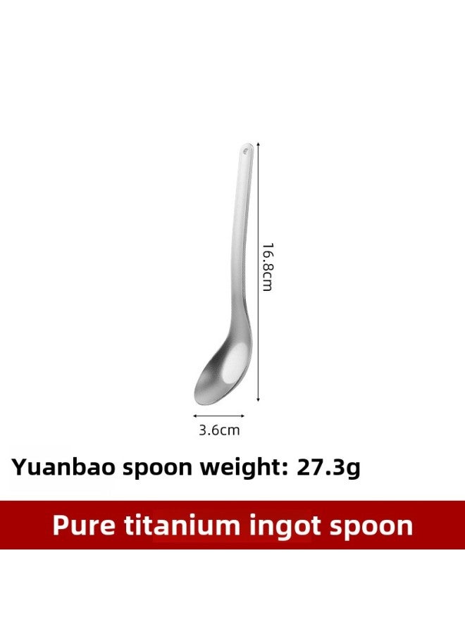Ultra-Lightweight Pure Titanium Outdoor Dining Set Camping Spoon Fork Chopsticks Kit Picnic Travel Hiking Portable Cutlery Set-Specifications:ingot Spoon - Image 1