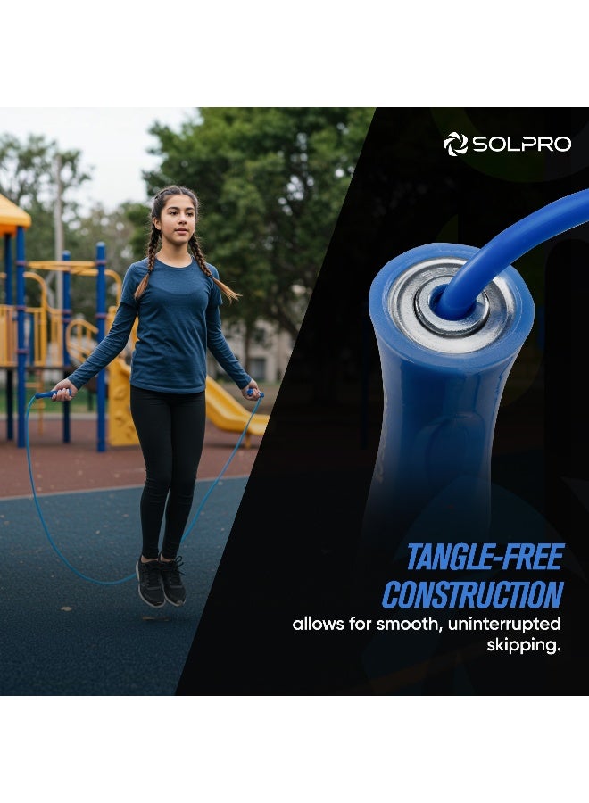 SOLPRO SKR064 Jump Rope for Men, Women & Athletes|Lightweight, Adjustable Length, TangleFree|NonSlip Handles, Durable Design|Ideal for Speed Training, Cardio, Agility, Fitness & Gym Workouts (Blue) - Image 5