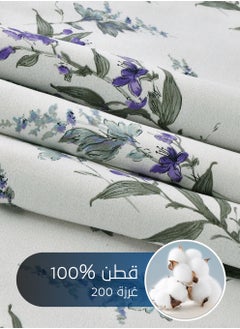 Master Home Textile Cotton Floral Comforter Sets, Fits 120 x 200 cm Single Size Bed, 5 Pcs, 100% Cotton 200 Thread Count, With Removable Filling, Veronica Series  - Image 3