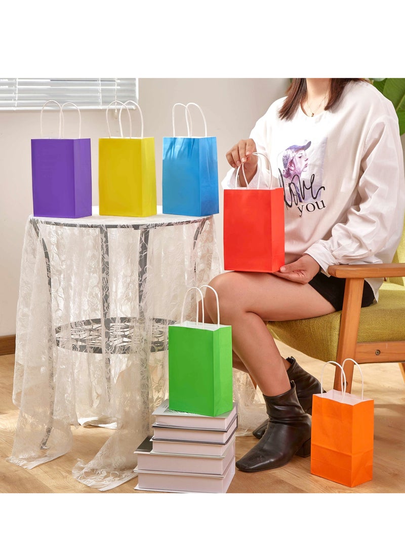 Generic 12 Pieces Paper Gift Bags, Kraft Paper Party Favor Bags Bulk with Handles for Kids Birthday, Baby Shower, Crafts, Wedding, Party Supplies (21 x 27 x 11cm,6 Colors)  - Image 3