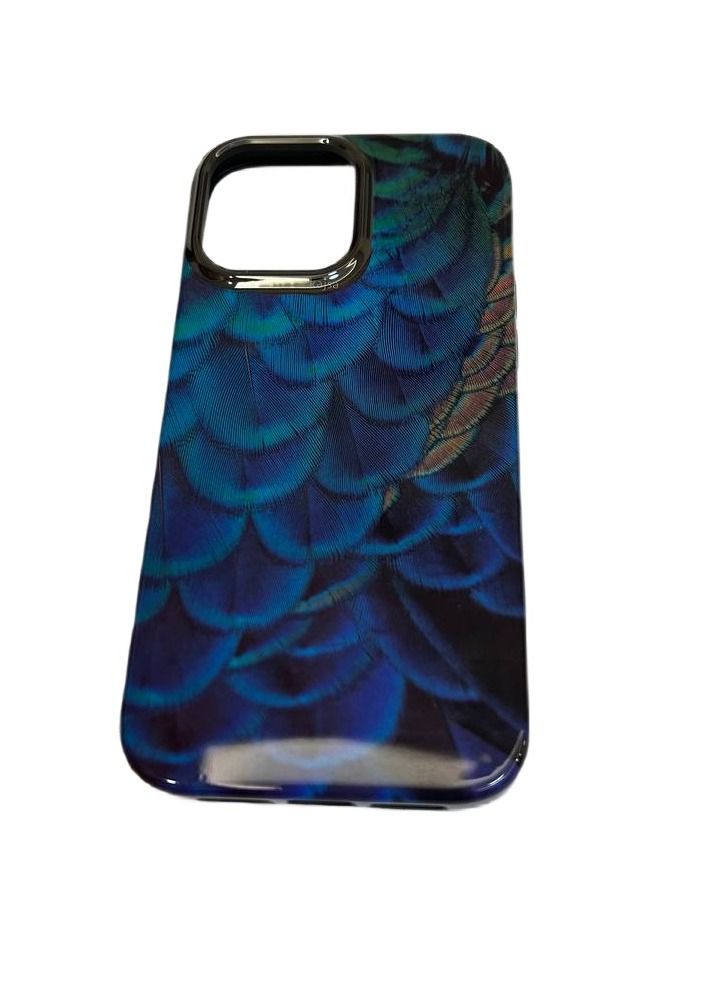 Kajsa Shield Plus Collection Wild Series Back Cover for iPhone 13 Peacock  Blue - Image 1