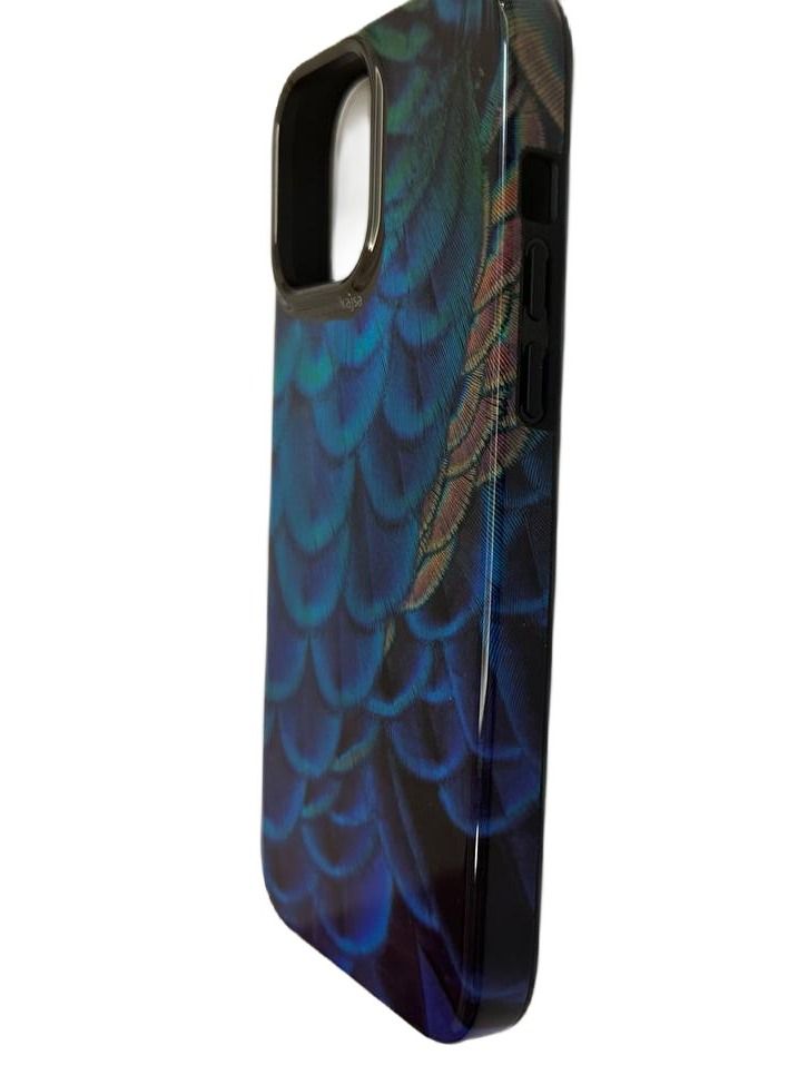 Kajsa Shield Plus Collection Wild Series Back Cover for iPhone 13 Peacock  Blue - Image 2